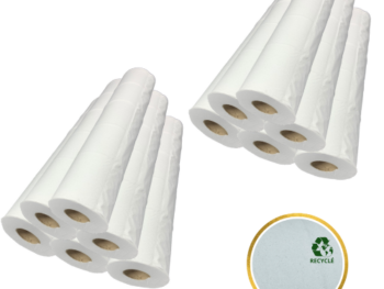 Draps D'Examen Lisses Recyclés - 12 Rouleaux - 50 X 35 Cm - 135 Formats