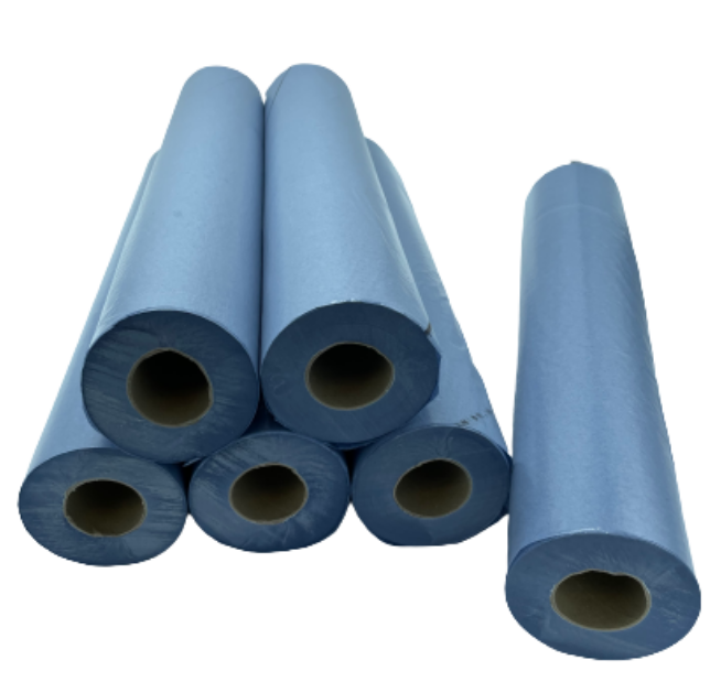 Draps D'Examen Plastifiés Bleus - 6 Rouleaux - 50 X 38 Cm - 150 Formats
