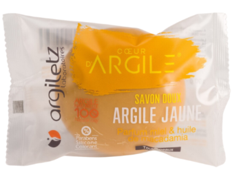 Savon doux à l'argile jaune, parfumé au miel et à l'huile de Macadamia