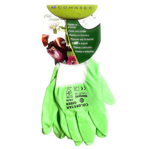 Lot de 5 paires de gants de jardinage verts - Taille de gants 6,5