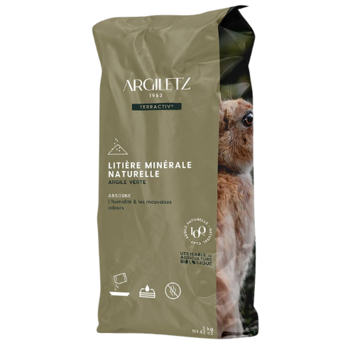 Litière minérale naturelle à l'argile verte de 3 kg - Argiletz